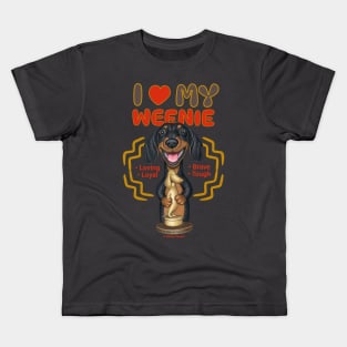 I Love My Weenie Doxie Dog Kids T-Shirt